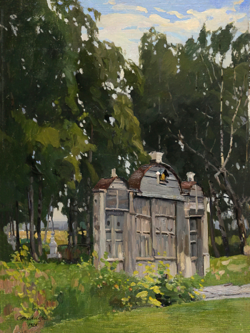 Столица Евгений Иванович. Кладбищенские ворота (Таруса). Холст, масло. 70х53. 1928. Государственный Владимиро-Суздальский историко-архитектурный и художественный музей-заповедник.
