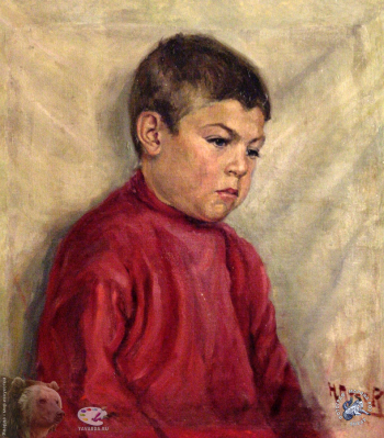 Попов Николай Николаевич. Портрет мальчика. Холст, масло. 58х51. Собрание семьи художника.
