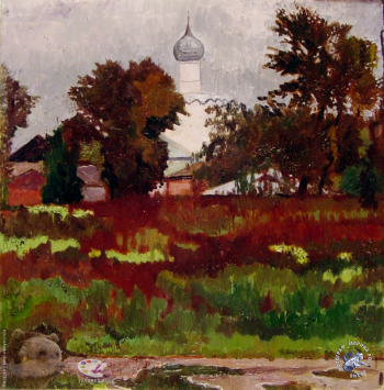 Копейко Юрий Васильевич. Осень в Ростове Великом. Холст, масло. 1997.