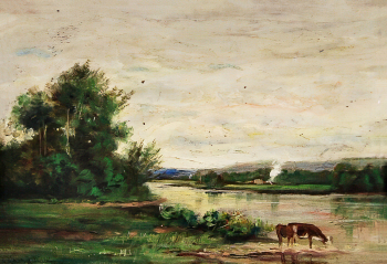 Чарльз Элва Уолкер. Гудзон. Панель, масло. 31,7х21,5. Частное собрание.