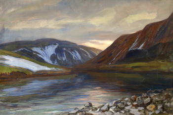 Платунов Михаил Георгиевич (1887-1972). Река Конгор. Холст, масло. 65х98. 1925. Национальный музей Республики Марий Эл имени Тимофея Евсеева.