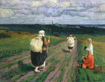 Пичугин Сергей Иванович. На богомолье. Холст, масло. 65х84,5. 1912. Ярославский художественный музей.