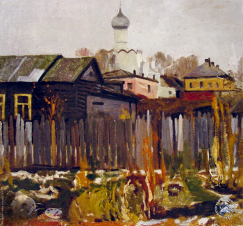 Копейко Юрий Васильевич. Ноябрь в Ростове Великом. Холст, масло. 1997. Собрание семьи художника.