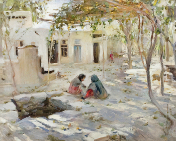 Ковалевская Зинаида Михайловна. Дворик в Самарканде. Холст, масло. 79х100. 1946. Национальный художественный музей Республики Саха (Якутия).