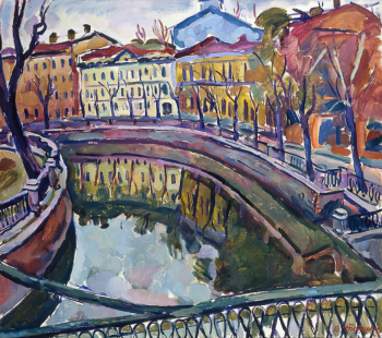Тетерин Виктор Кузьмич. Осень. Канал Грибоедова. Холст, масло. 99,х111,2. 1965. Художественная культура Русского Севера.