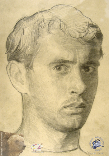 Копейко Юрий Васильевич. Автопортрет. Бумага, карандаш. 1951. Собрание семьи художника.