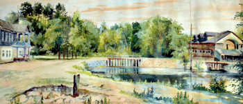 Варсонофьев Сергей Сергеевич. Колабино. Барский дом. Бумага, акварель. 27х59. 1930. Музей-усадьба А.М.Герасимова.