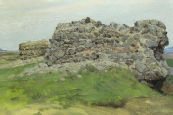 Праведников Евгений Иванович. Старая Гянджа. Кировабад. Бумага, масло. 18,1х26,5. 1939. Мытищинская галерея искусств.