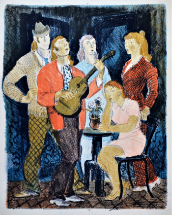 Кукс Миней Ильич. Песня. Бумага, литография. 48,3х38,3. 1973. Художественная культура Русского Севера.