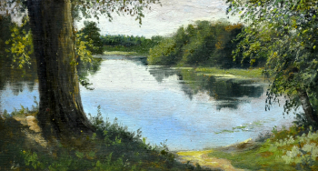 Варсонофьев Сергей Сергеевич. Родничок. Иловай. Колабино. Фанера, масло. 18х33. 1930. Музей-усадьба А.М.Герасимова.