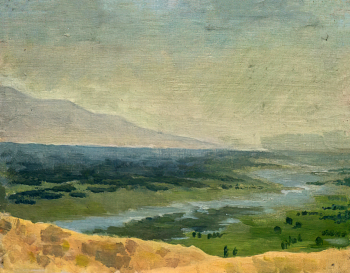 Филатов Виктор Васильевич. Долина Сырдарьи. Холст, масло. 24,5х32. 1939. Государственный музей искусства народов Востока.