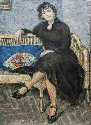 Руднев Лев Владимирович. Портрет С.М.Юнович. Холст, масло. 81х60. 1955. Санкт-Петербургский государственный музей театрального и музыкального искусства.