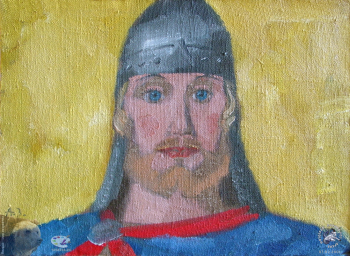 Зыков Анатолий Иванович. Витязь Руслан. Холст, масло. 27,5х25. 1994. Авторское собрание.