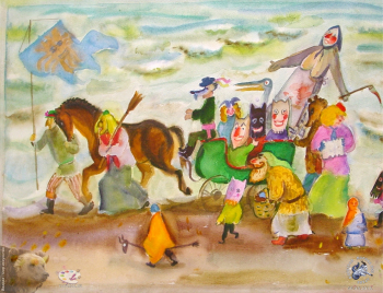 Судакова Лариса Николаевна. Литва. Конец зимы. Бумага, акварель. 44х65. 1990. Авторское собрание.