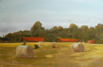 Киерон Уильямсон. Стога. Холст, масло. 2010. Частное собрание.
