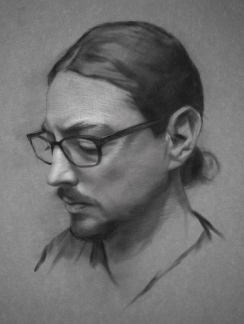 Дэвид Касан. Автопортрет. Бумага, уголь. 2014. Авторское собрание