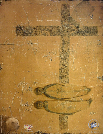 Машанов Андрей Николаевич. Борис и Глеб. Бумага, офорт. 62х51. 1996. Частное собрание.