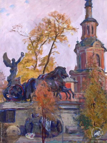 Ракутин Юрий Михайлович. В Донском монастыре. Бумага, темпера. 73х55. 1962. Частное собрание.