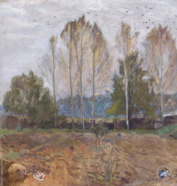Ракутин Юрий Михайлович. Осень. Картон, темпера. 67х64. Частное собрание.
