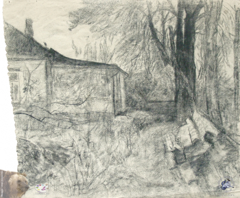 Ракутин Юрий Михайлович. Сумерки. Бумага, уголь. 46х55. 1990. Частное собрание.
