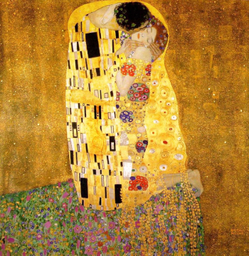 Густав Климт. Поцелуй. Холст, масло. 180х180. 1907-1908. Галерея Бельведер.