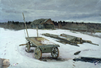 Пейзаж со старым сараем